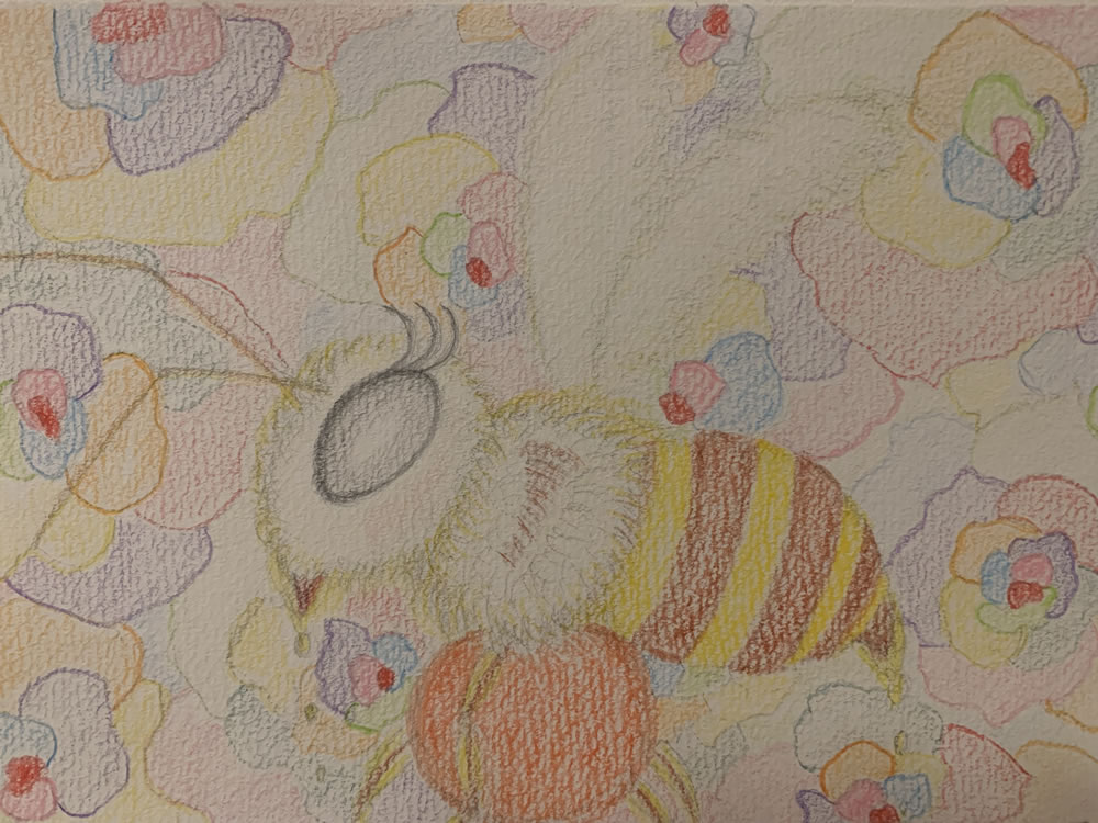 花粉と蜜まみれの美しい働き蜂