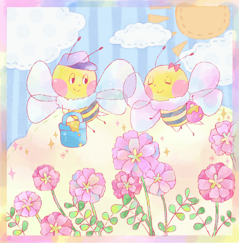 ミツバチのお花畑デート