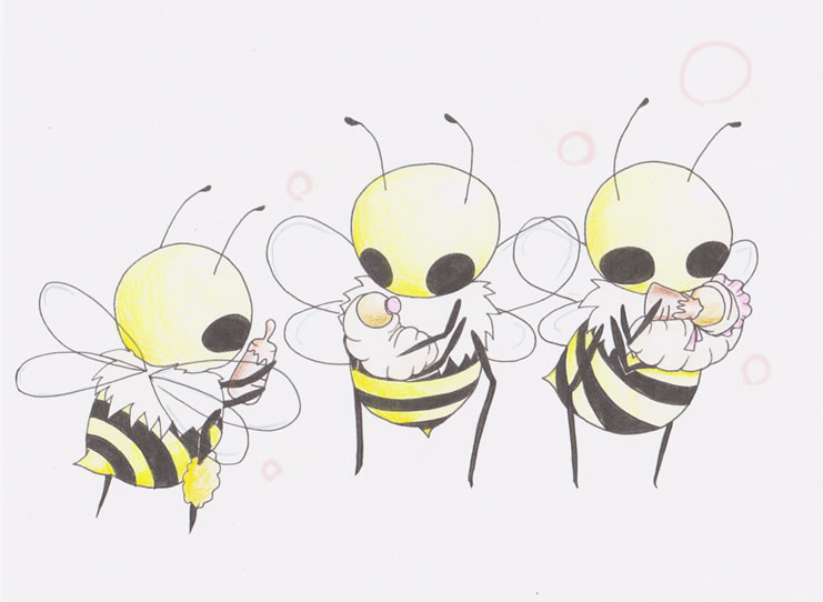 蜜蜂たちの子育て