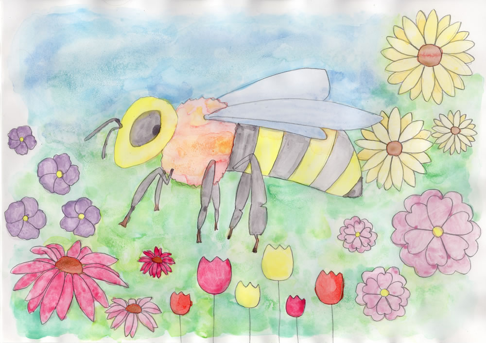 花とミツバチ　ミツバチと花