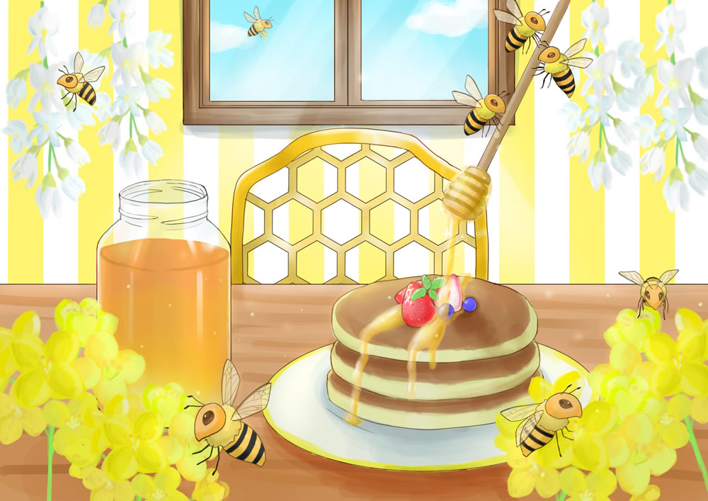 ミツバチと甘い時間