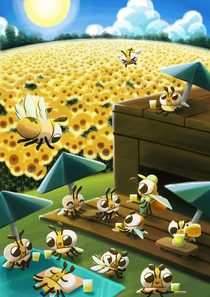 夏のミツバチ