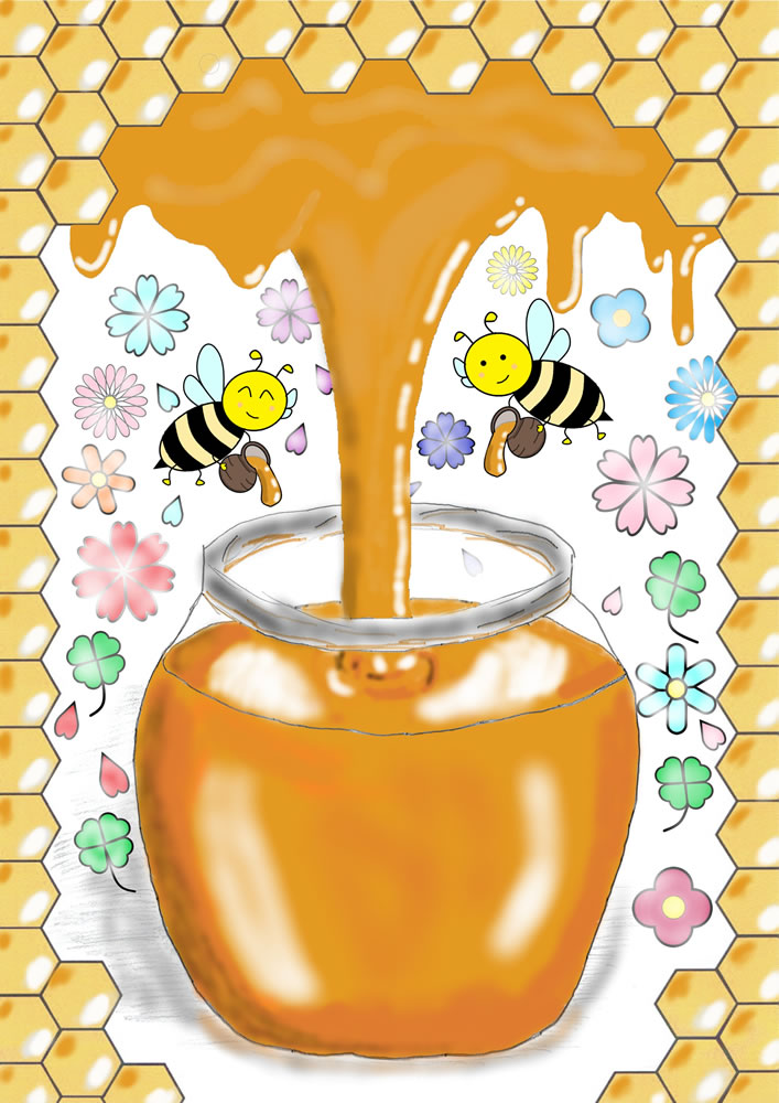 ハチの蜜集め