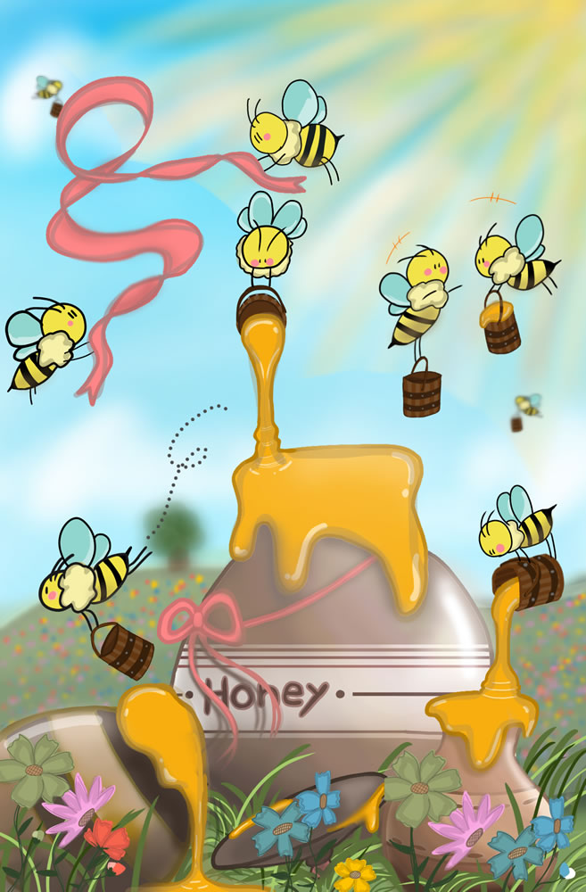 愉快なハチたちからのプレゼント