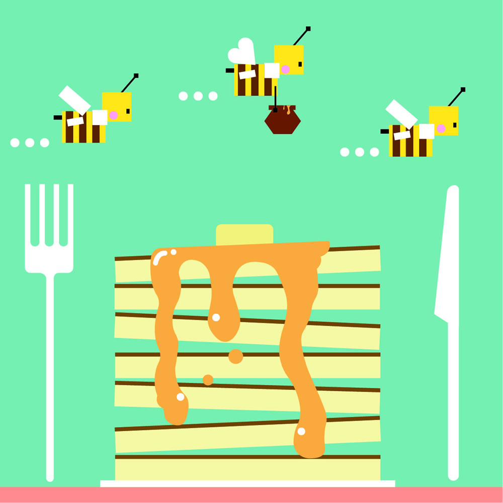 ミツバチとパンケーキ